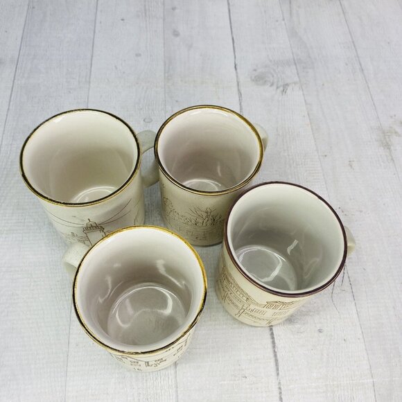 Collection Manoir CXY1 Cabins Docks Churches Lighthouses Stoneware Mugs Set of 4 - Picture 8 of 16